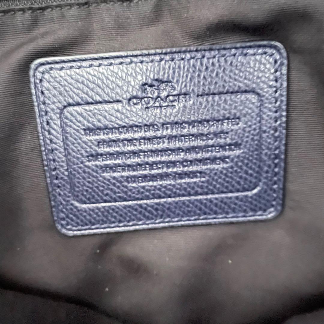 COACHコーチ 2wayレザービジネスバッグネイビー肩掛け可能A4収納可能