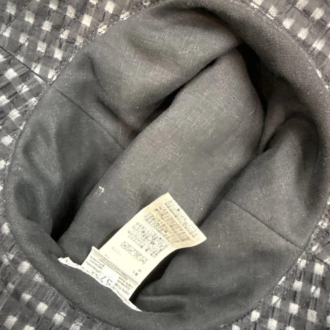 エルメスHERMES レザー切り替えハット　57cm 国内正規品　極美品