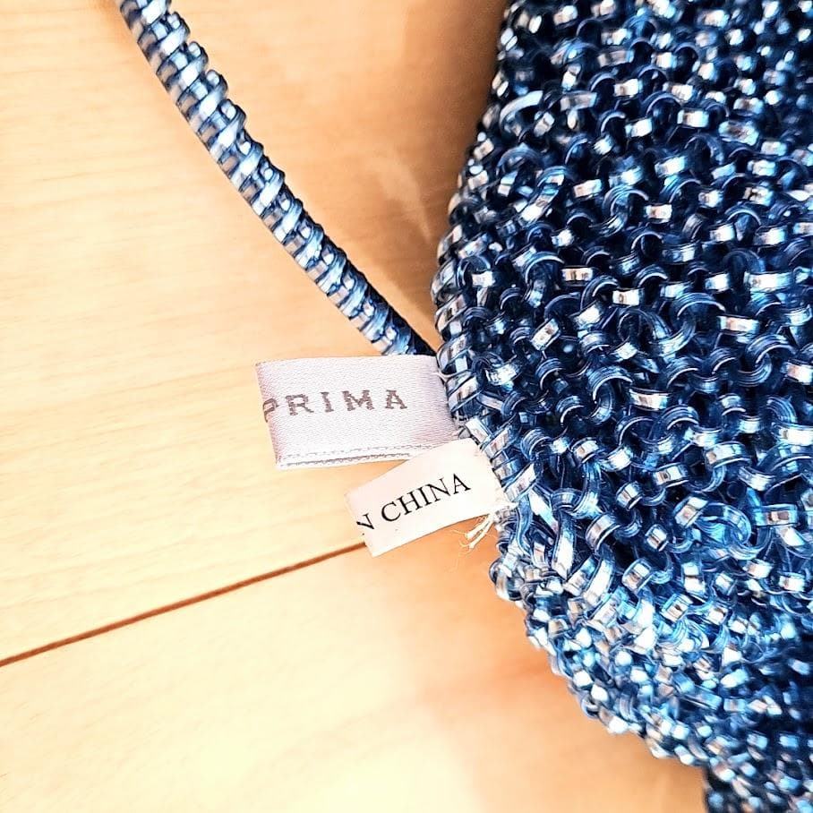 アンテプリマ　 ワイヤーバッグ　シャンパンブルー　横長