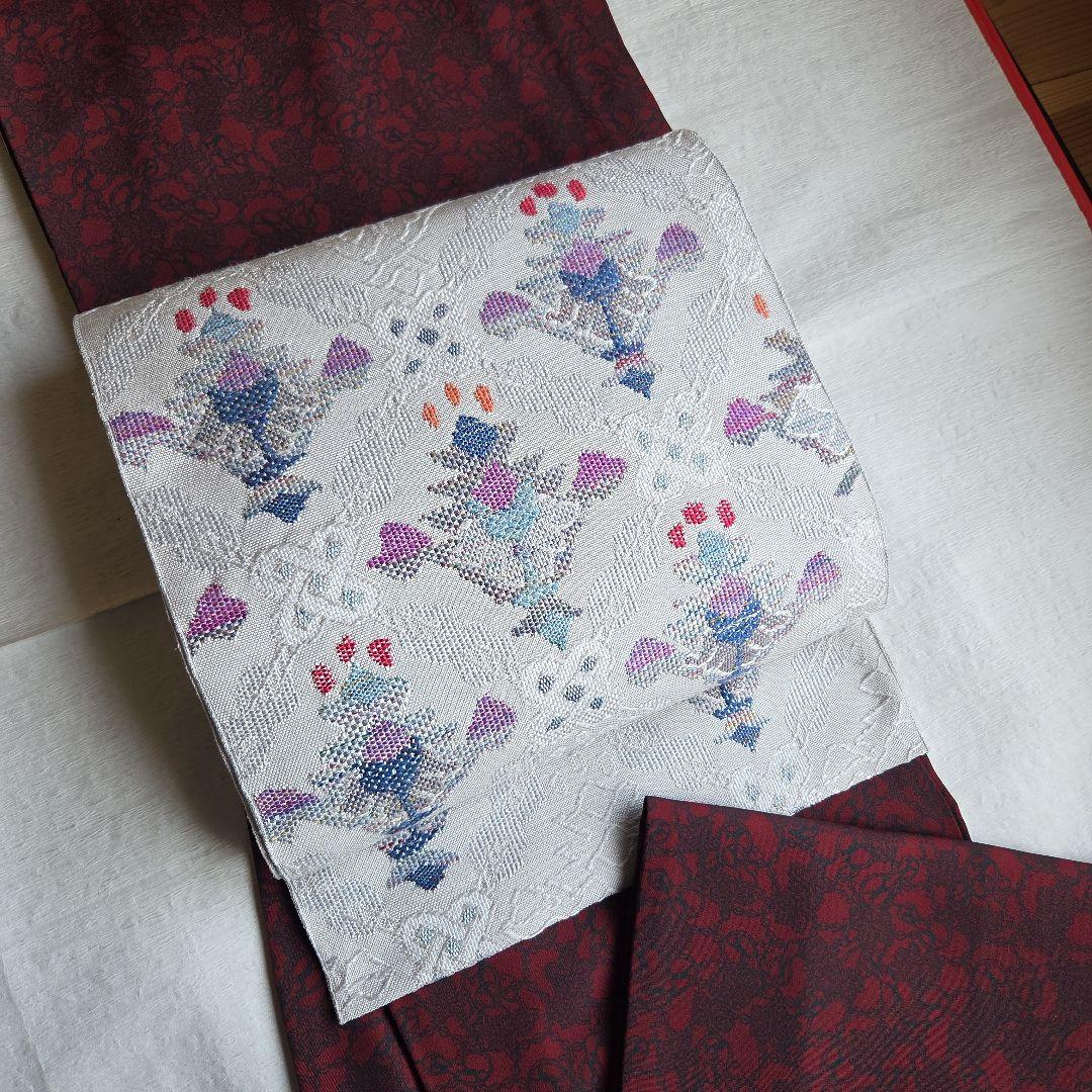 人間国宝　南部芳松　瓢箪に駒柄　草木染の伊勢型小紋