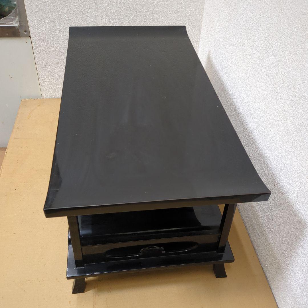 ボス　骨董　飾り台　木製　漆器　真塗　台　二段