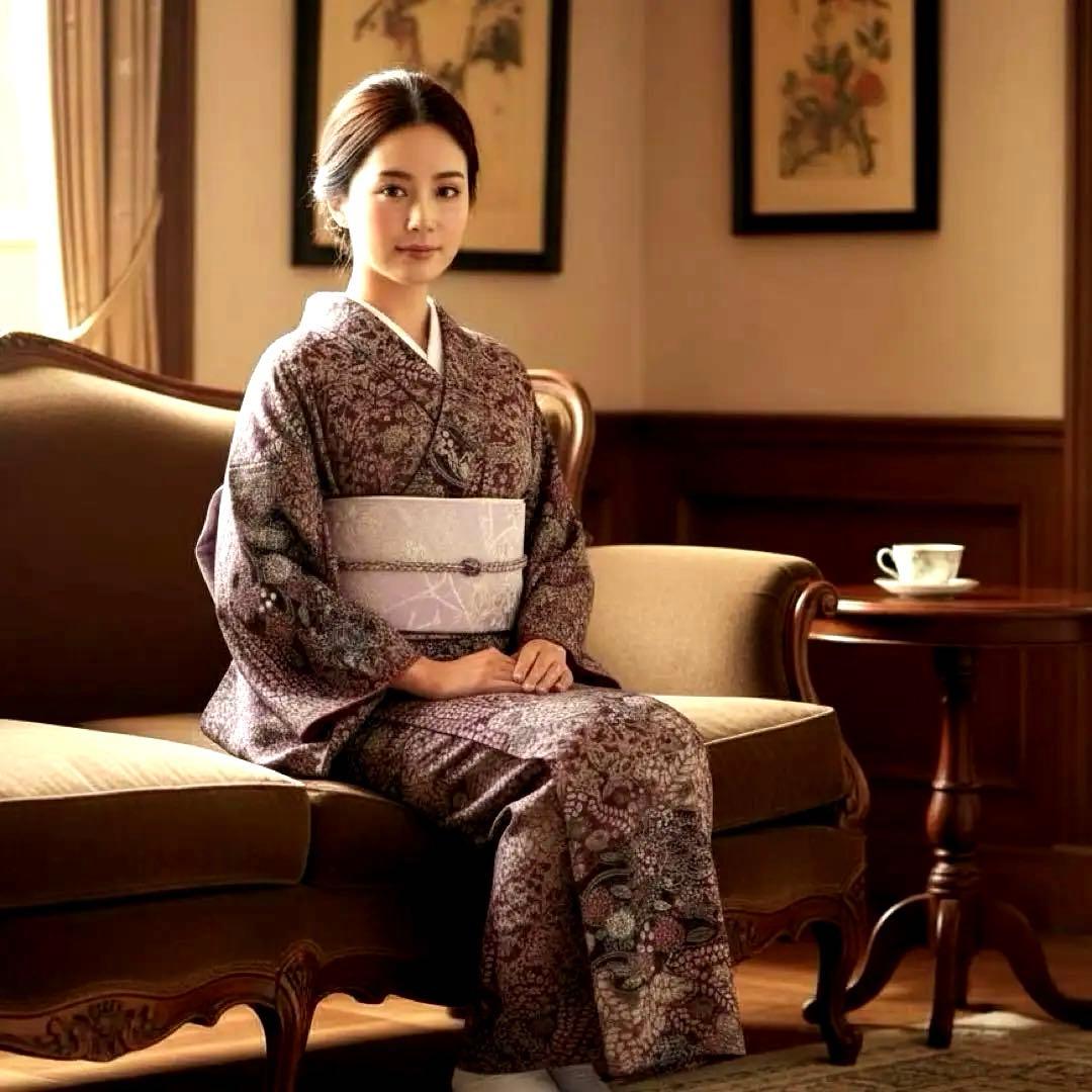 辻ヶ花模様　趣のある小紋　着物　小紋　辻ヶ花　小紋　正絹