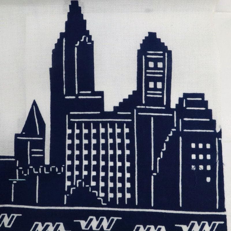 《浴衣反物『ジョン・ワイツ』ニューヨークマンハッタン■白紺◆木綿◆反25-63》