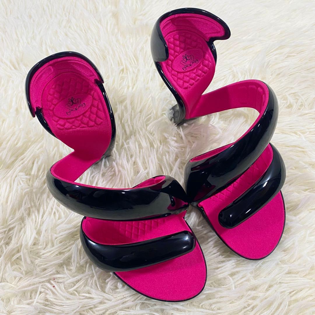 極美品　ジュリアンベイクス　サンダル　モヒート　ブラック　ピンク　38　24㎝