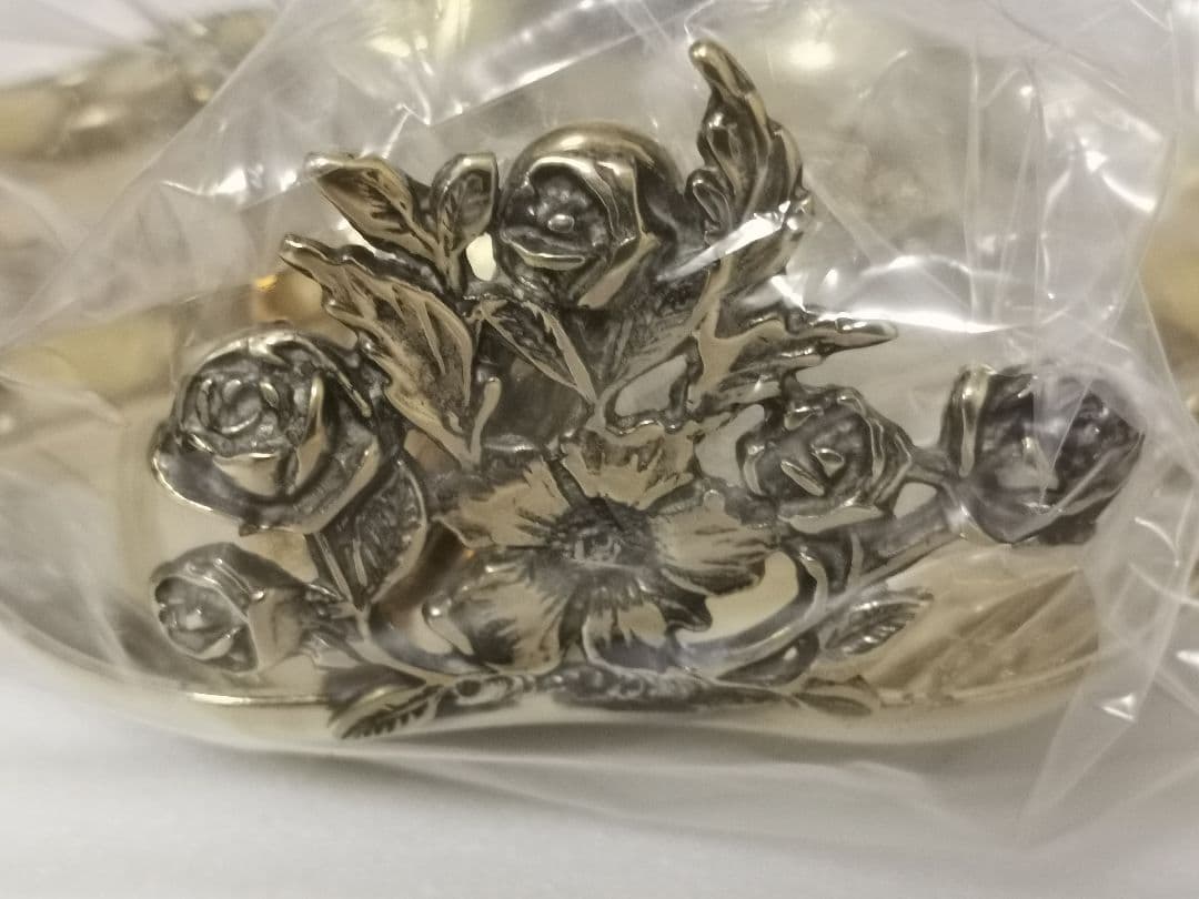 イタリア製 トレー バスケット 小物入れ 真鍮 バラ 薔薇 ゴールド