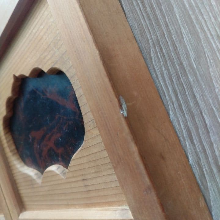 ガラス入り格子ミニ屏風 ついたて 昭和レトロ