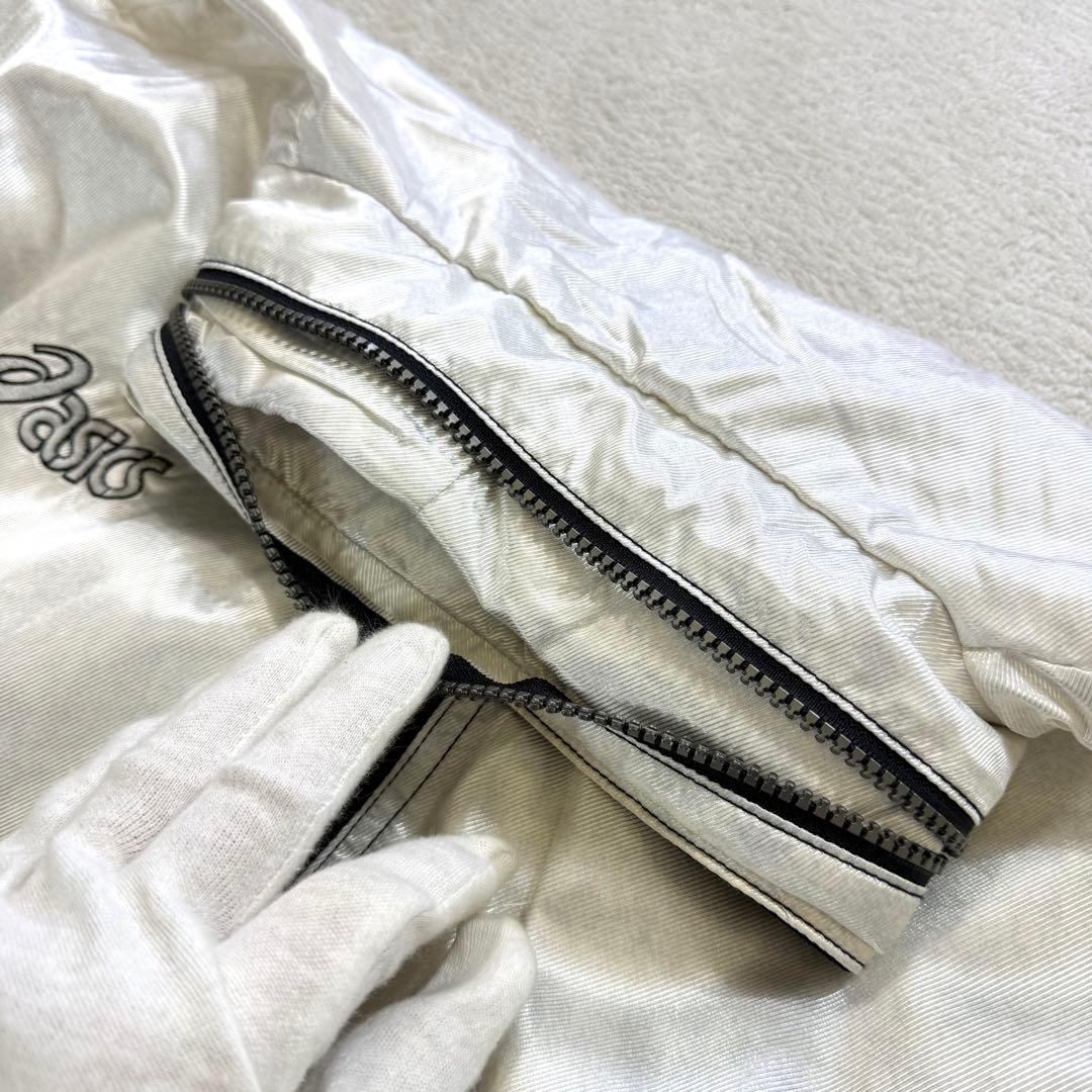 希少‼️90s ASICS セットアップ ウインドブレーカー 光沢 白 XL日本製