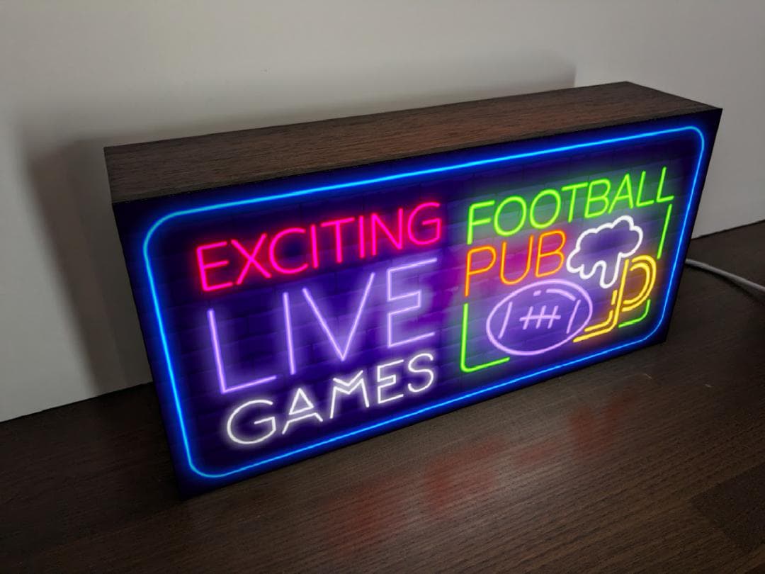 【Lサイズ】ラグビー フットボール パブ ビール 看板 置物 雑貨 ライトBOX