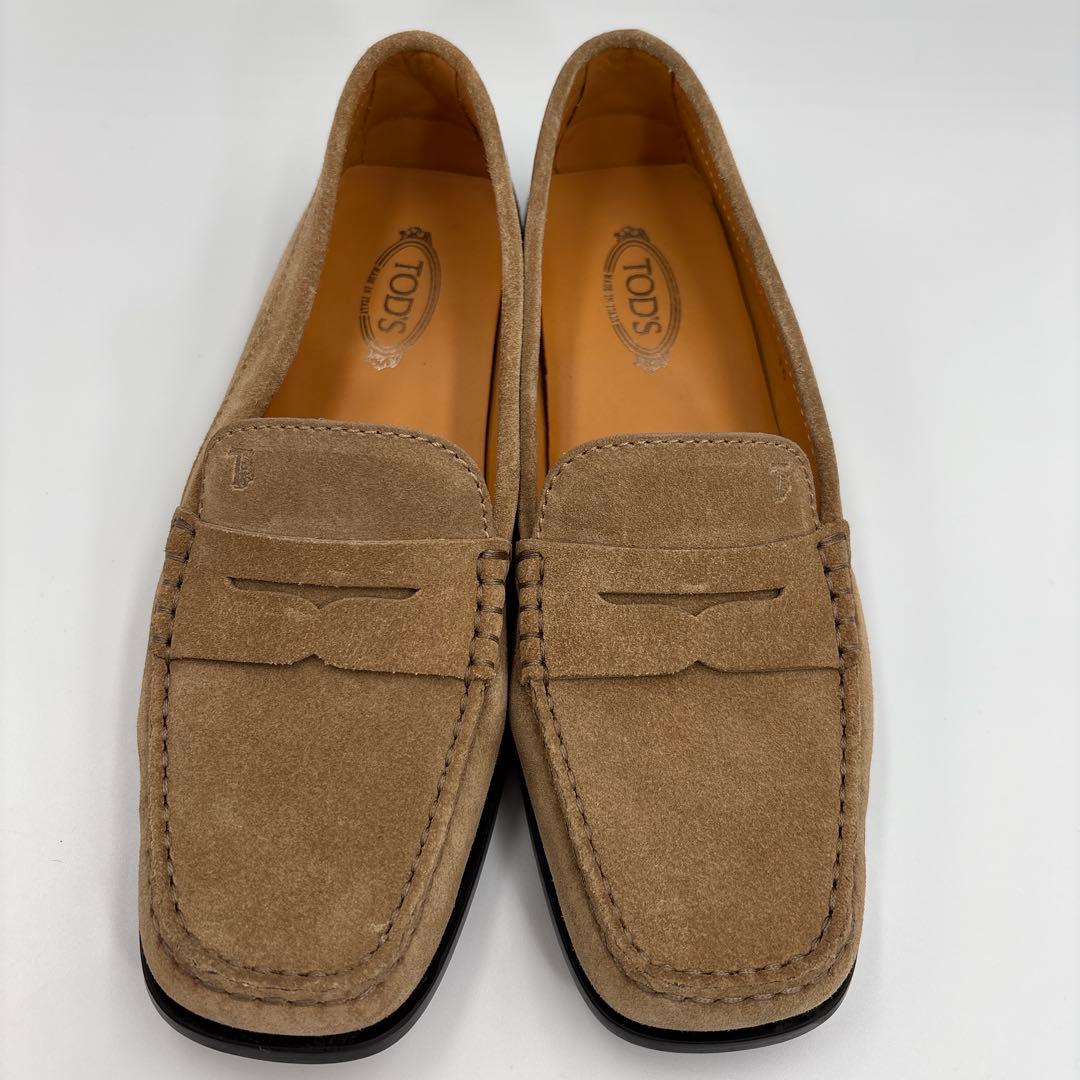 極美品✨トッズ　ブラウン　スエード　ローファー　ゴンミーニ