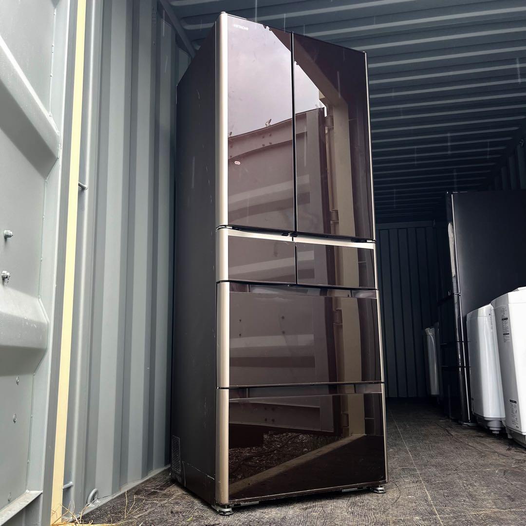 41取付無料！日立真空チルド搭載 スタイリッシュブラウン6ドア冷蔵庫！洗濯機