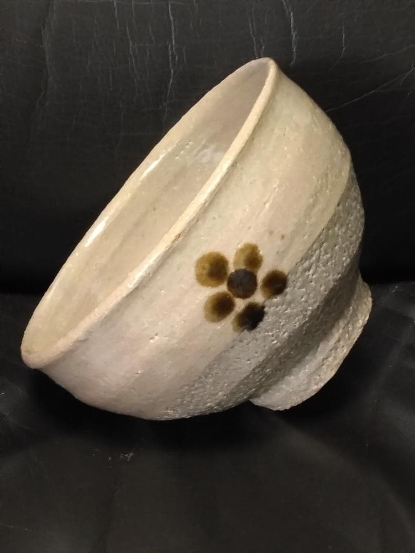 茶碗　人間国宝「浜田庄司」作　花打茶碗 共箱付　無傷完品　本物保証品です
