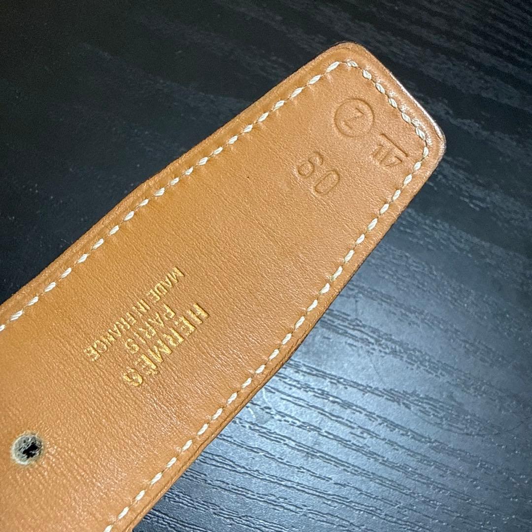 HERMES エルメスコンスタンスリバーシブルベルト60 シルバーバックル　美品