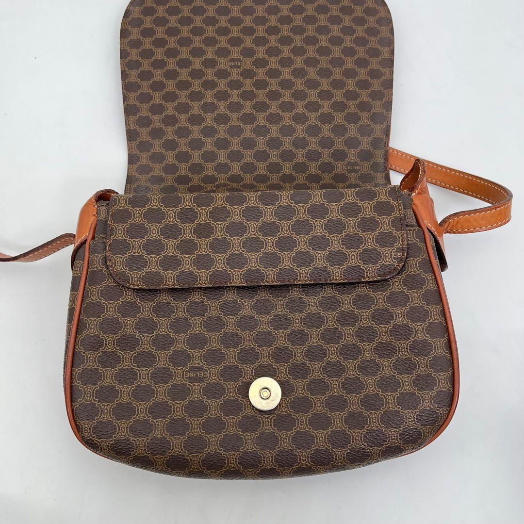 セリーヌ ショルダーバッグ ポシェット 斜めがけ マカダム柄 トリオンフ PVC