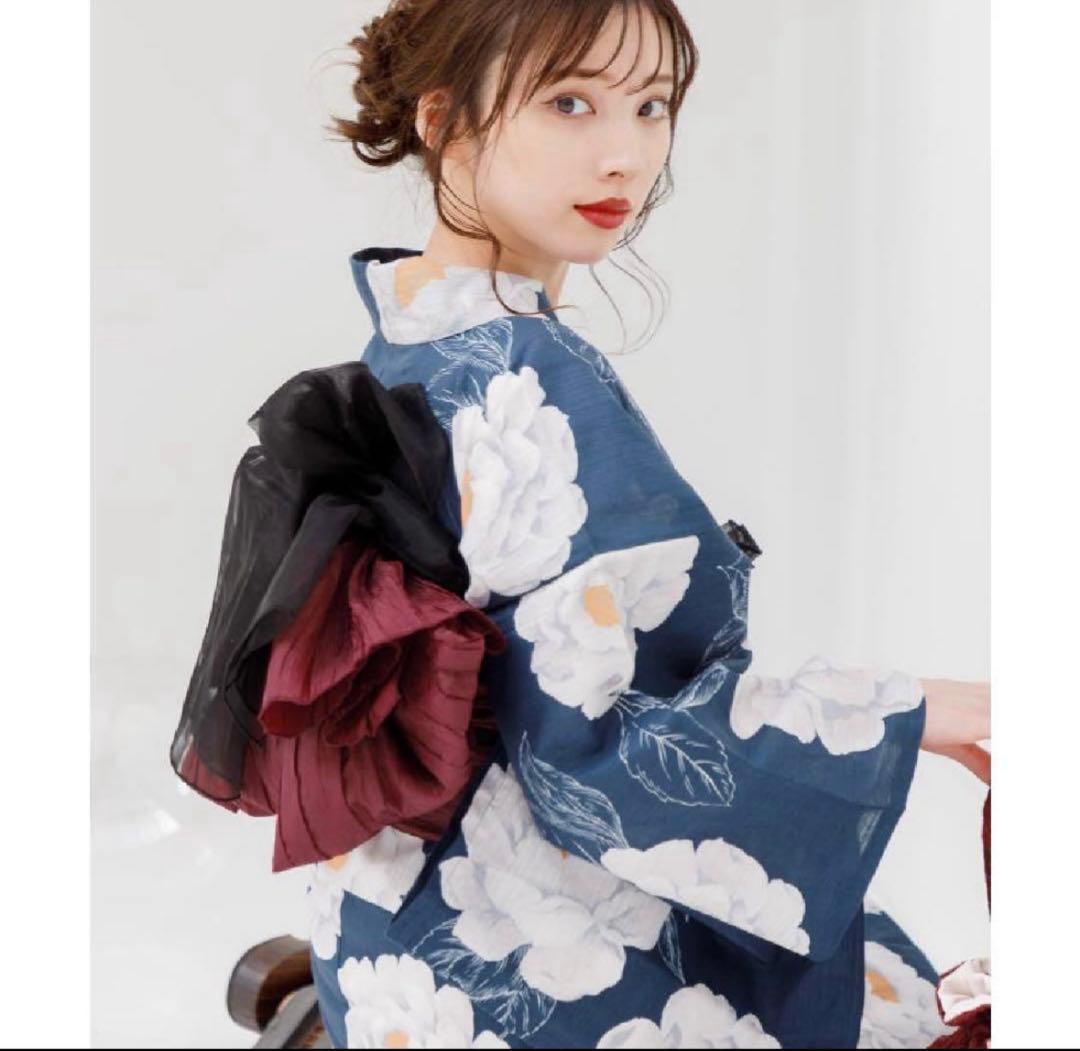 完売品　新品♡Ditaディータ♡オトナ浴衣　高級5点セット♡涼風の藍紺牡丹