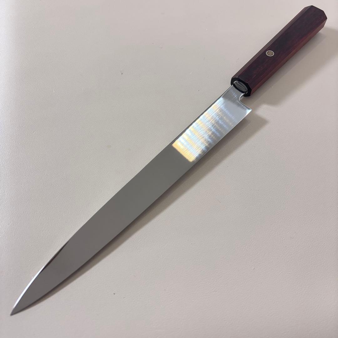 270mm 柳刃包丁 鏡面　紫檀八角柄 刺身包丁 「全鋼」'ᙀ