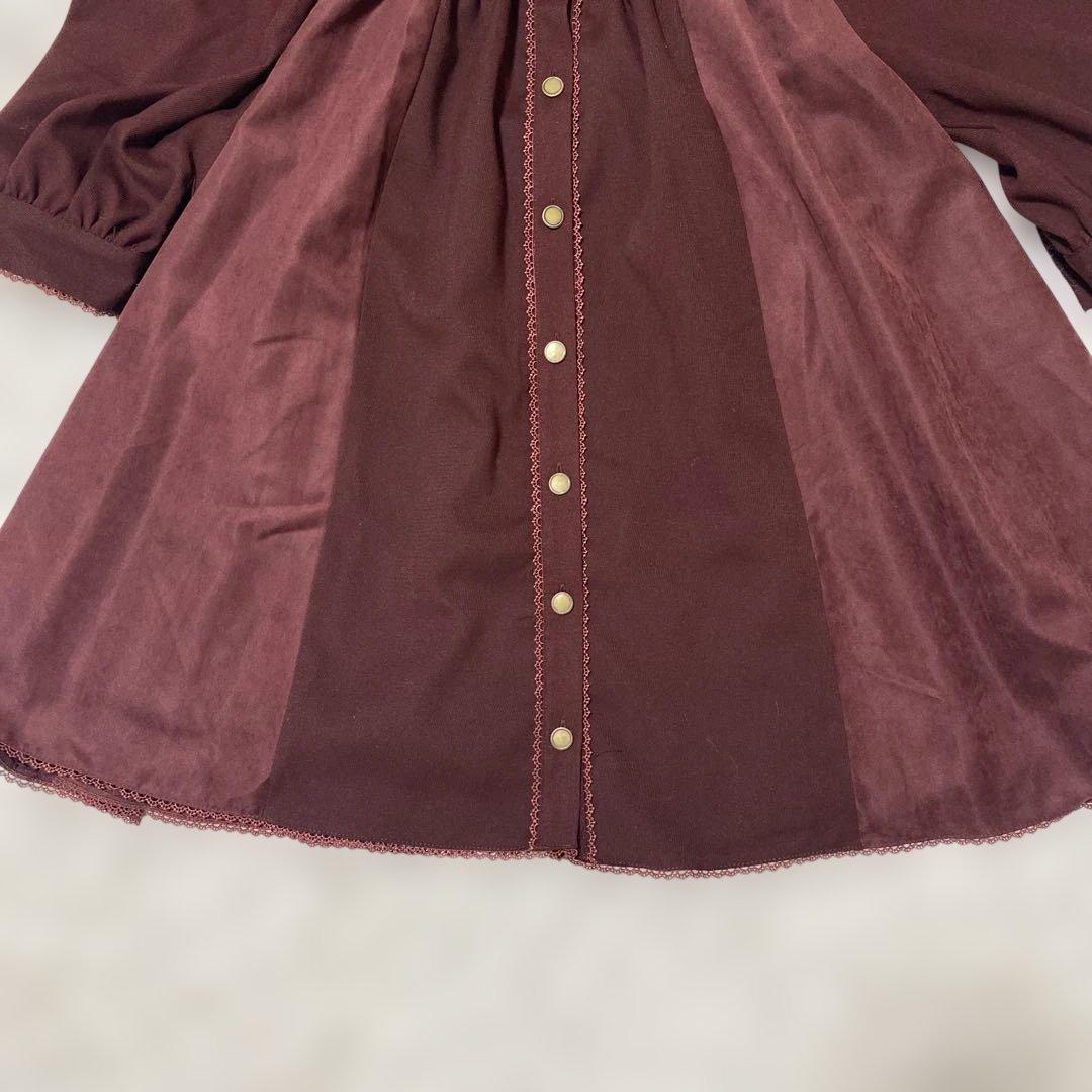 しまむら×くる実　ノエルドメモワール　配色リボンタイ ワンピース