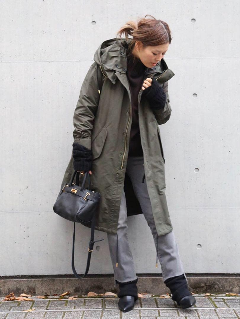 未使用級 リラクス モッズコート ボアベスト セット 取り外し可 カーキ 36