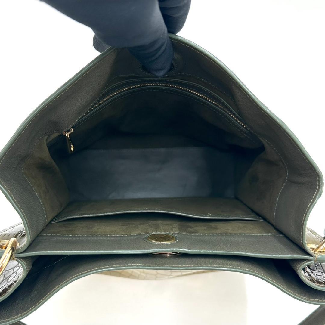 ペレリールッソ 日本製 クロコダイルレザー ショルダーバッグ ハンドバッグ