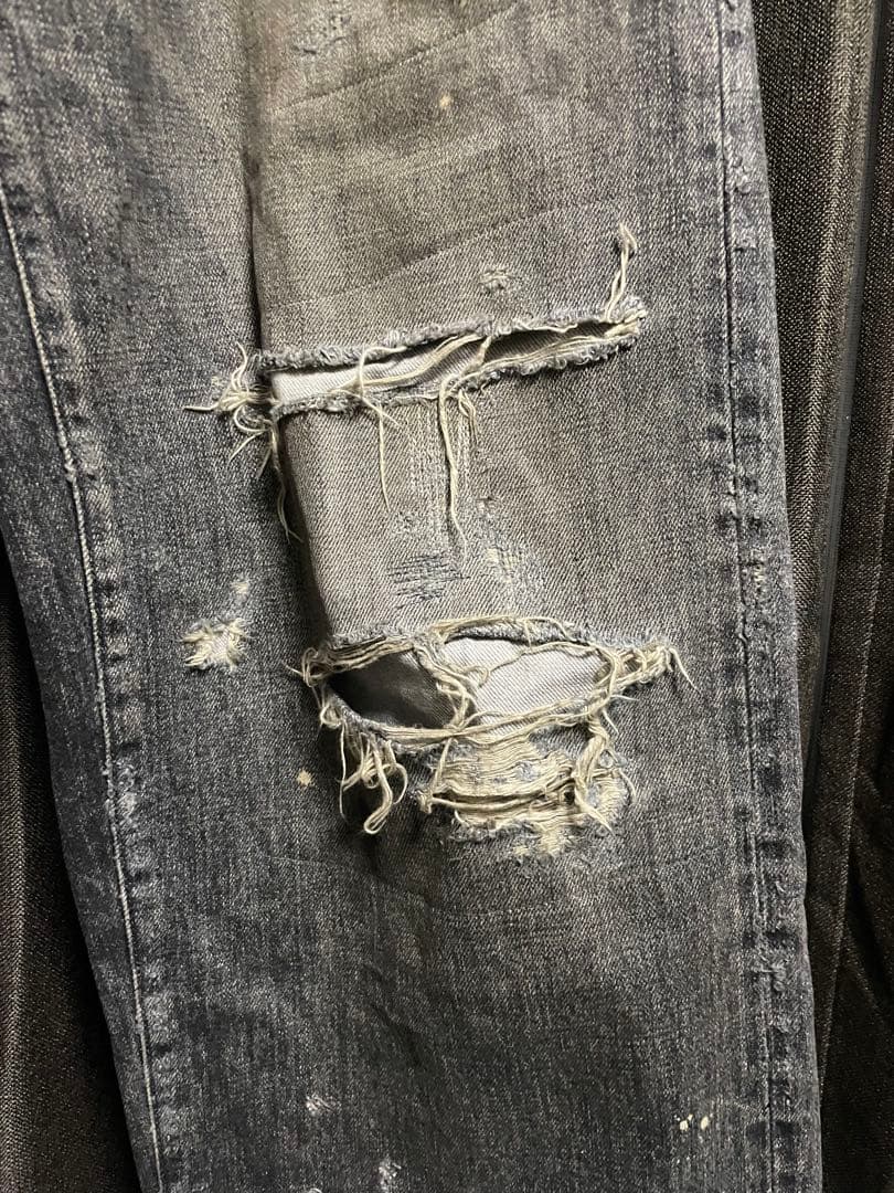 進藤大輝TSY RIPPED WIDE STRAIGHT BLACK