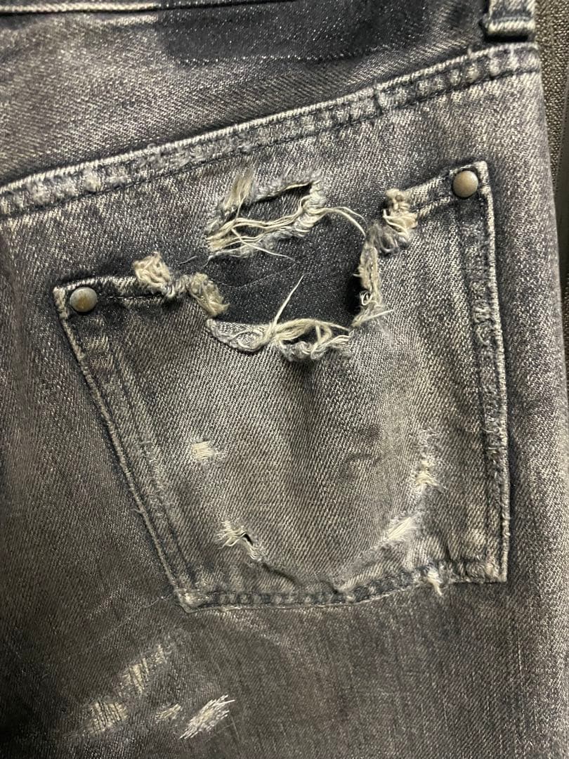 進藤大輝TSY RIPPED WIDE STRAIGHT BLACK