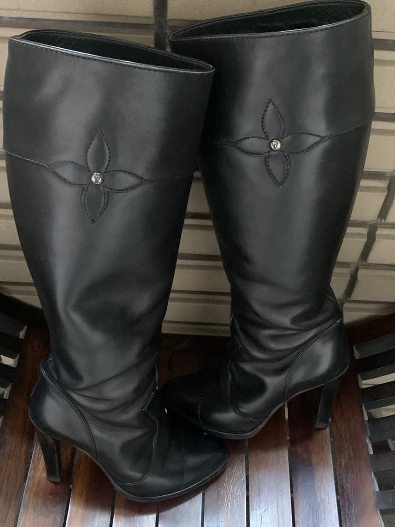 JmikiLOUIS VUITTON ルイヴィトン　ロングブーツブラック
