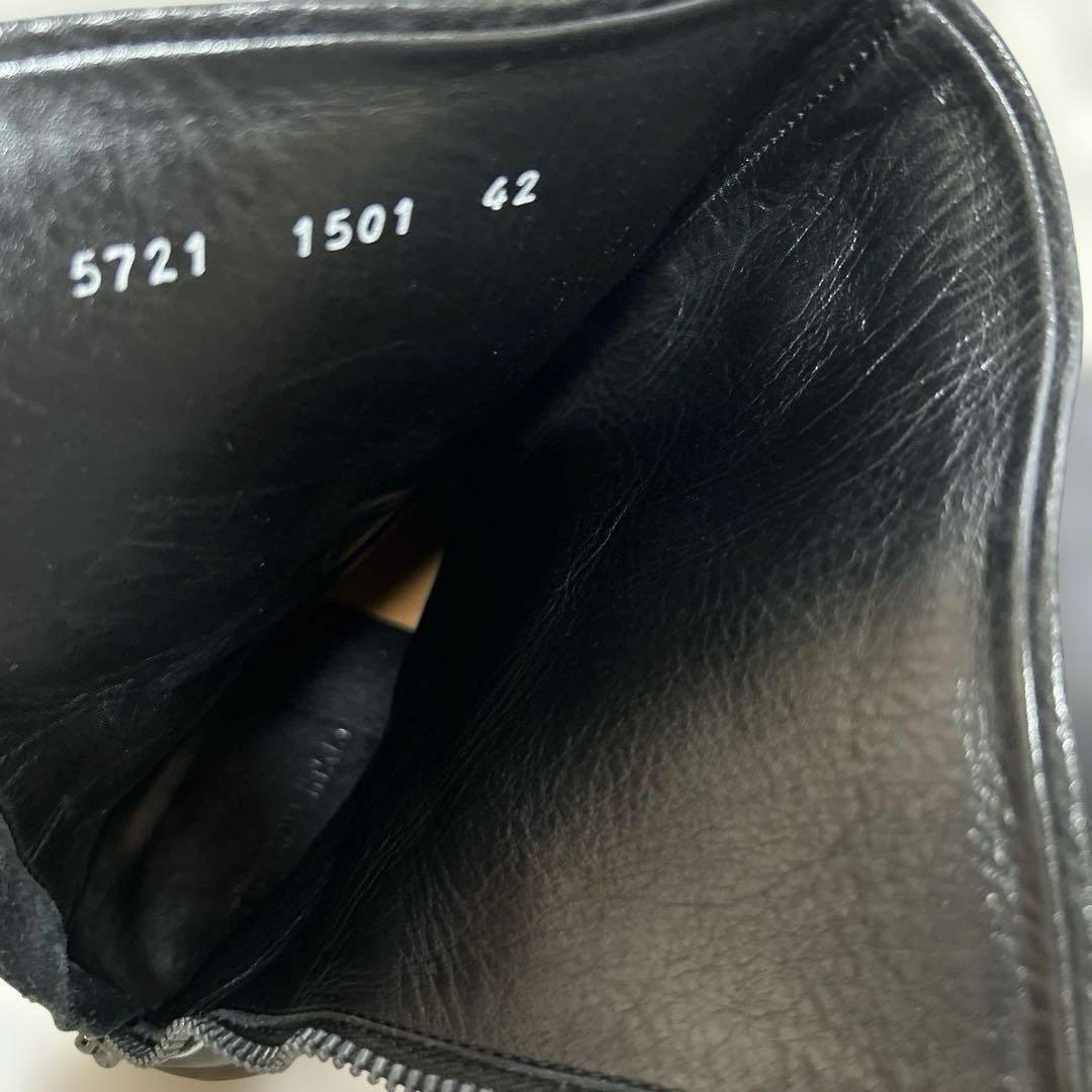 リップヴァンウィンクルブラック黒レザージッパーショートブーツ42(26.5相当)