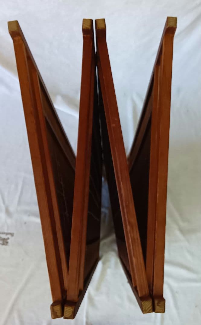 4枚式衝立　パーテーション　簾屏風　古民家　間仕切り　昭和レトロ　年代物　和風