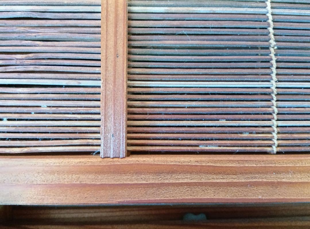 4枚式衝立　パーテーション　簾屏風　古民家　間仕切り　昭和レトロ　年代物　和風