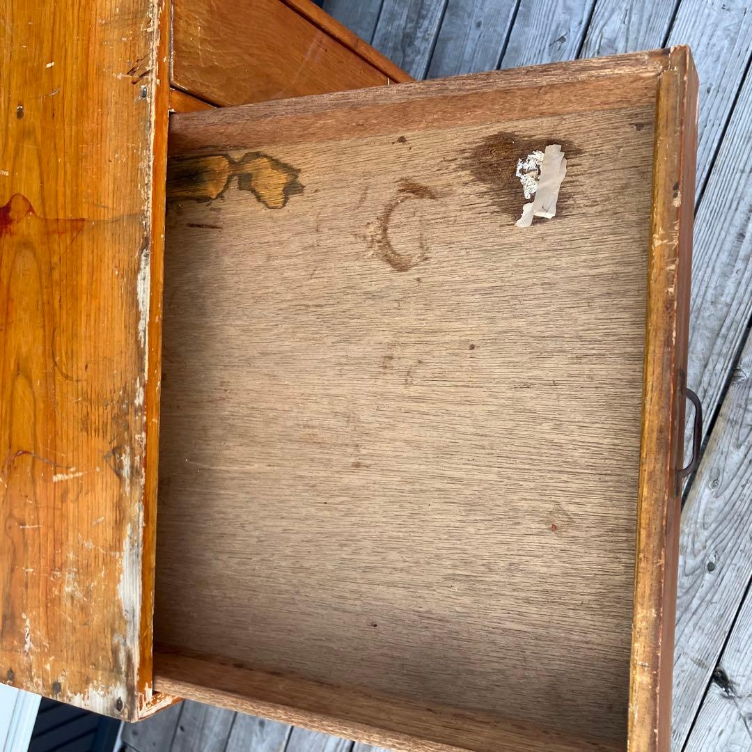 昭和レトロ 古家具 木製収納棚 大工道具棚 サイドボード 整理棚 15杯 古道具