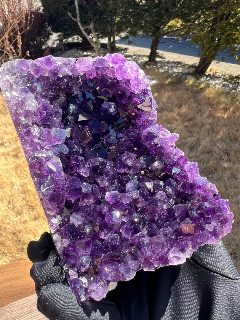 A398 高品質アメジストドーム パワーストーン 紫水晶 天然石 置き物