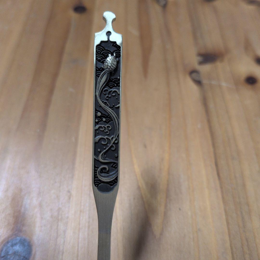 かんざし屋wargo「ichirin簪タイガーアイ＆煙管簪＆日本刀笄一本簪-亀」