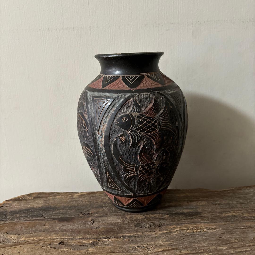 琉球　古典焼　小壺　⑤壺屋焼　やちむん　古民芸　アンティーク　骨董　検:李朝.