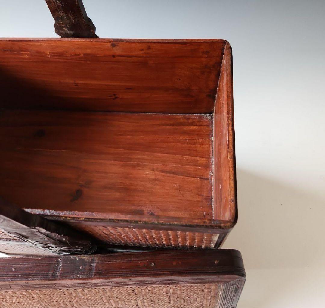 【セール】煎茶道具　茶道具　提籃　ていらん　籠　煎茶　茶道具　箱　竹　箱無し