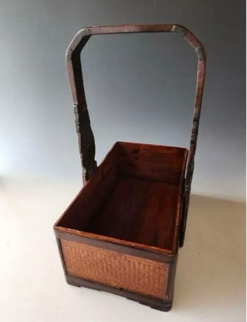 【セール】煎茶道具　茶道具　提籃　ていらん　籠　煎茶　茶道具　箱　竹　箱無し