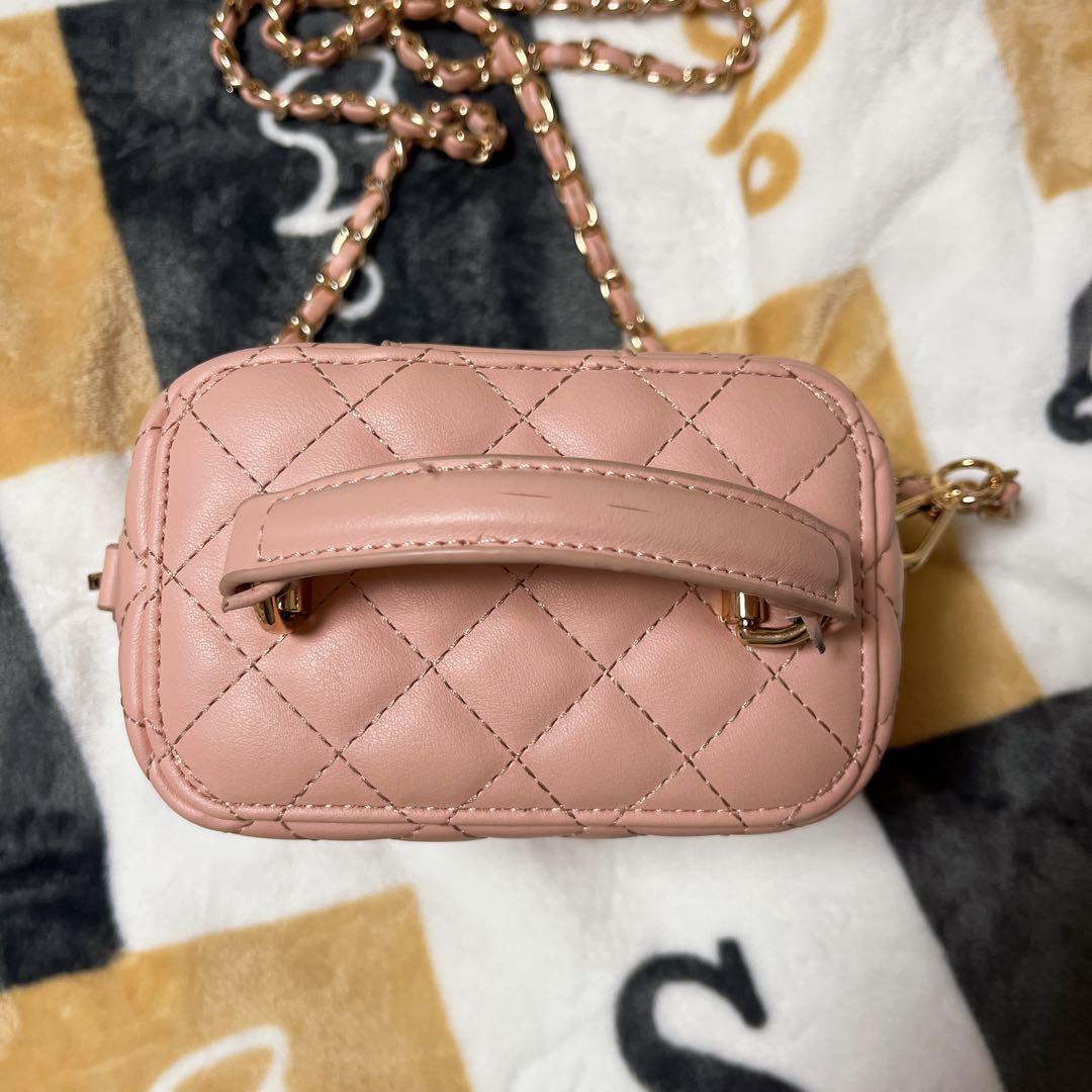 darich キルティングスクエアミニバッグ ピンク ゴールド金具