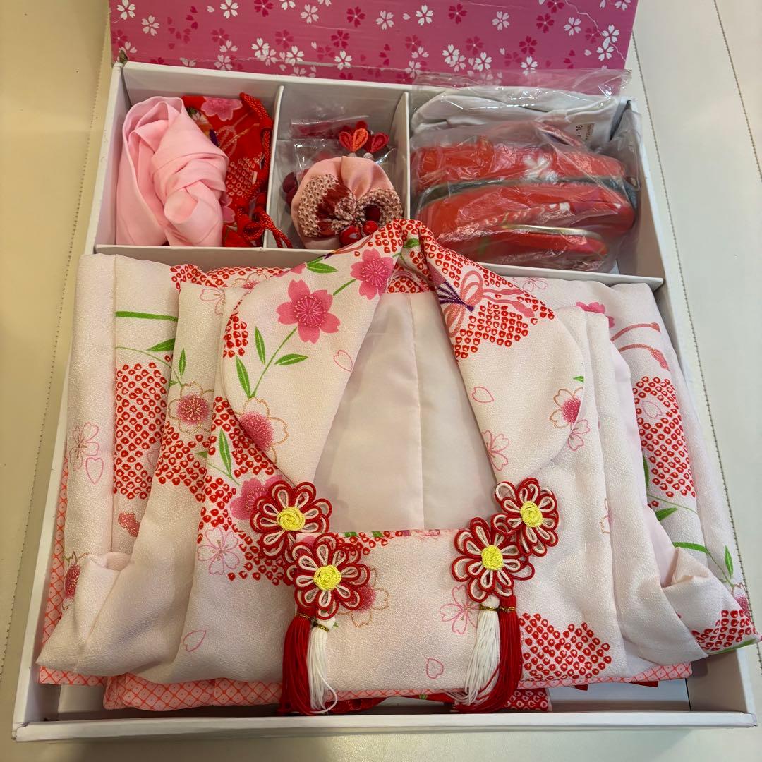 七五三 3歳 被布、ヘッドドレス、着物セット