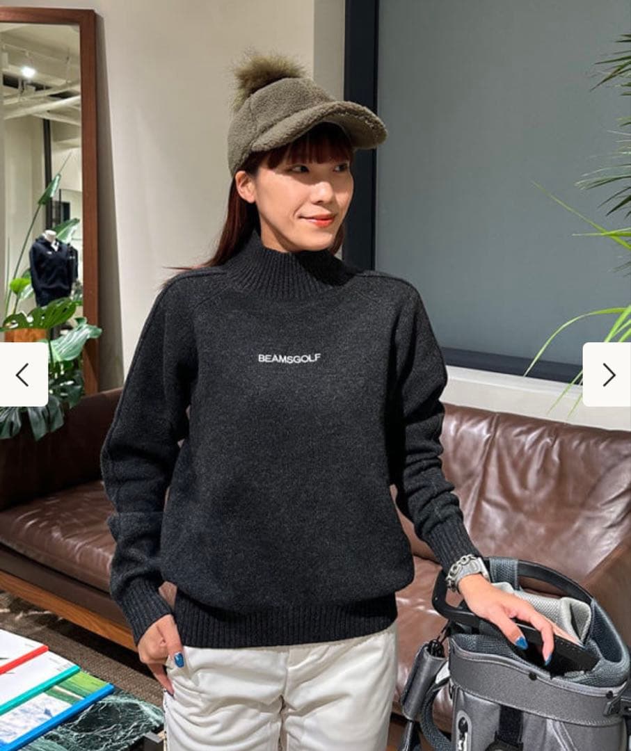【美品】BEAMS GOLF ビームスゴルフ ミドルゲージ ハイネックニット