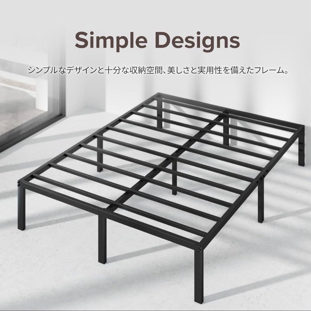 ZINUS Yelena＊ベッドフレーム メタル ブラック ダブル