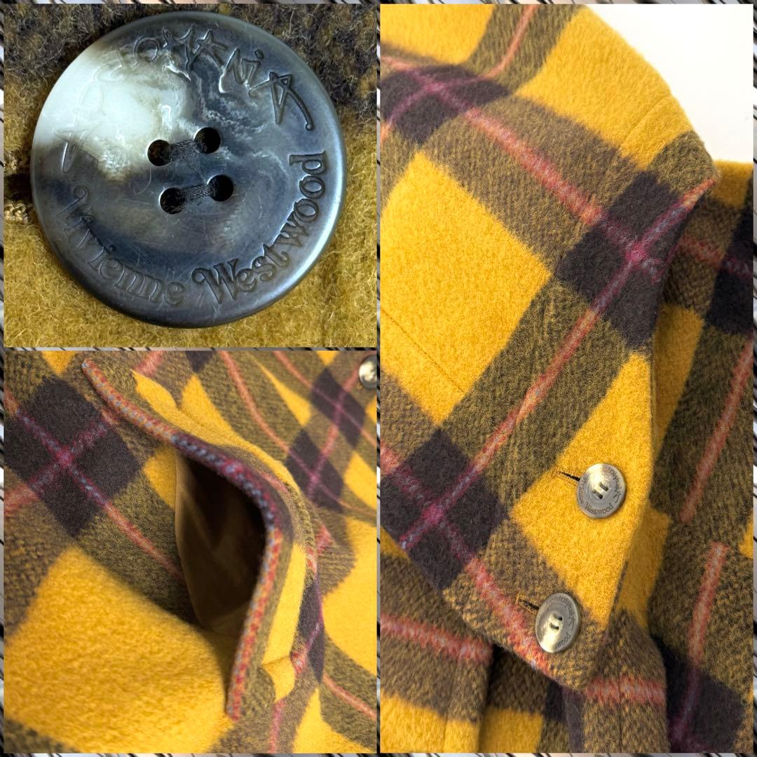 Vivienne Westwood 魔女フード チェック柄 ウール コート 38