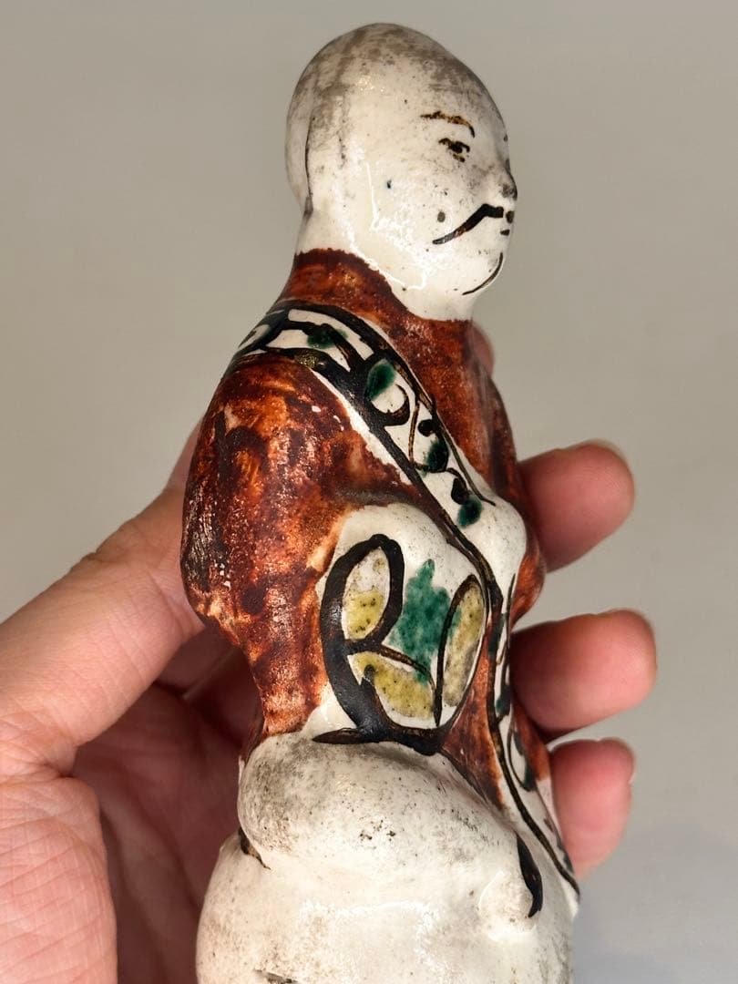 中国 磁州窯 彩絵 人物文 置物 骨董品 コレクション 時代物