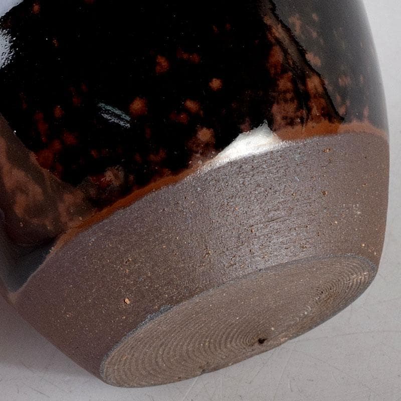 茶道具　高取焼　高取喜恵造　茶入　仕覆付　共箱　V　8889