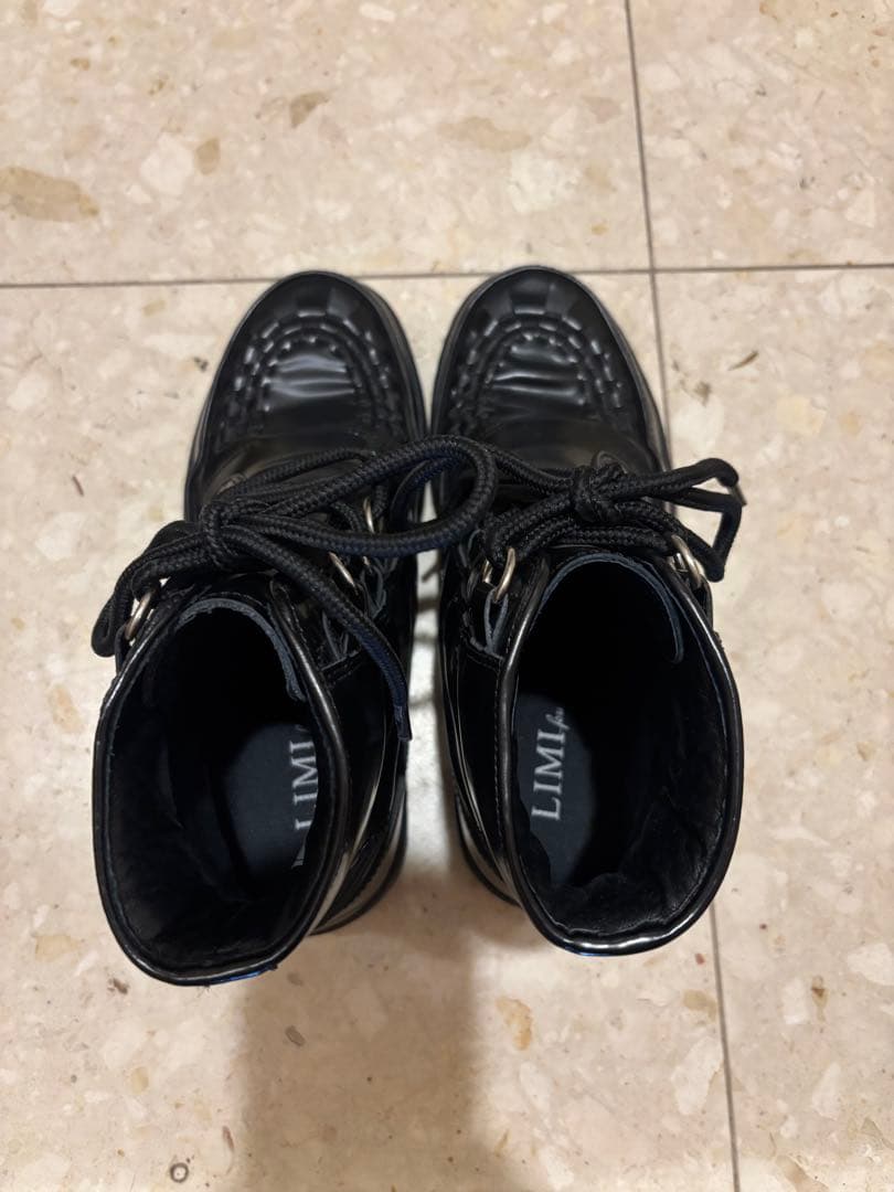 LIMI feu ヨウジヤマモト黒 レースアップハイカットブーツ