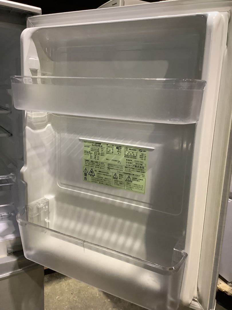 シャープ 2ドア冷蔵庫 SJ-PD14W-S 137L 2019年製