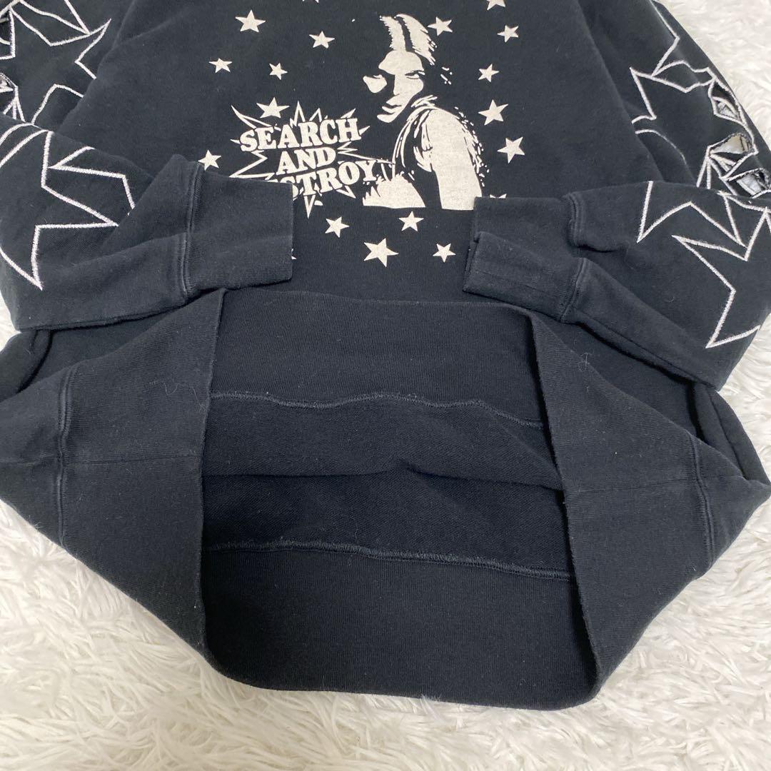希少 ヒステリックグラマー ヒスガール スウェット 星柄 切り抜き刺繍 ブラック