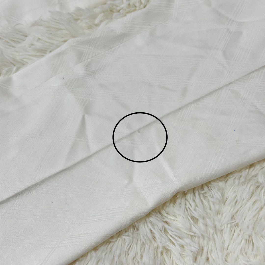 バーバリーロンドン 34 白 ボトムス 格子柄 チェック センタープリーツ