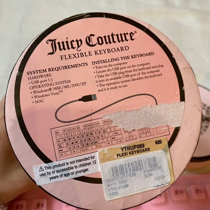 新品未使用！JuicyCouture フレキシブルキーボード　ピンク　箱付き