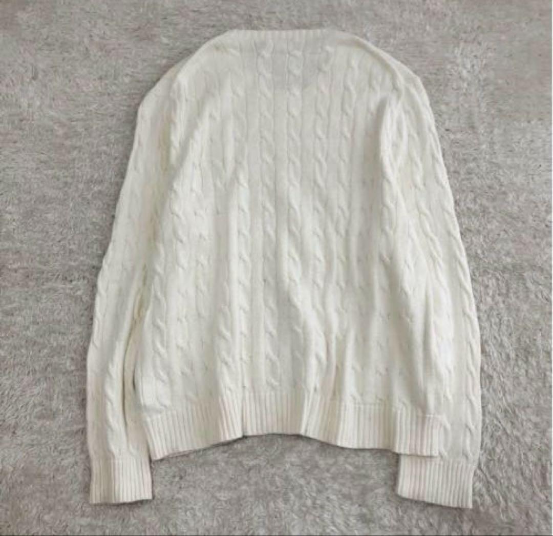 ★極美品！現行　ポロラルフローレン　ニットセーター　ホワイト　サイズXXL