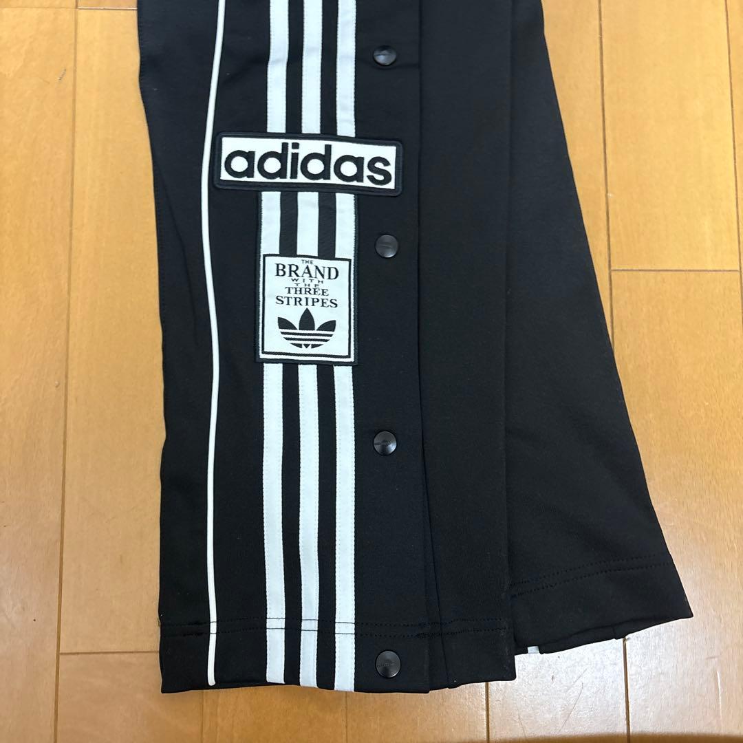アディダス ダブルウエスト 黒　アディブレイクパンツ ジャージ S