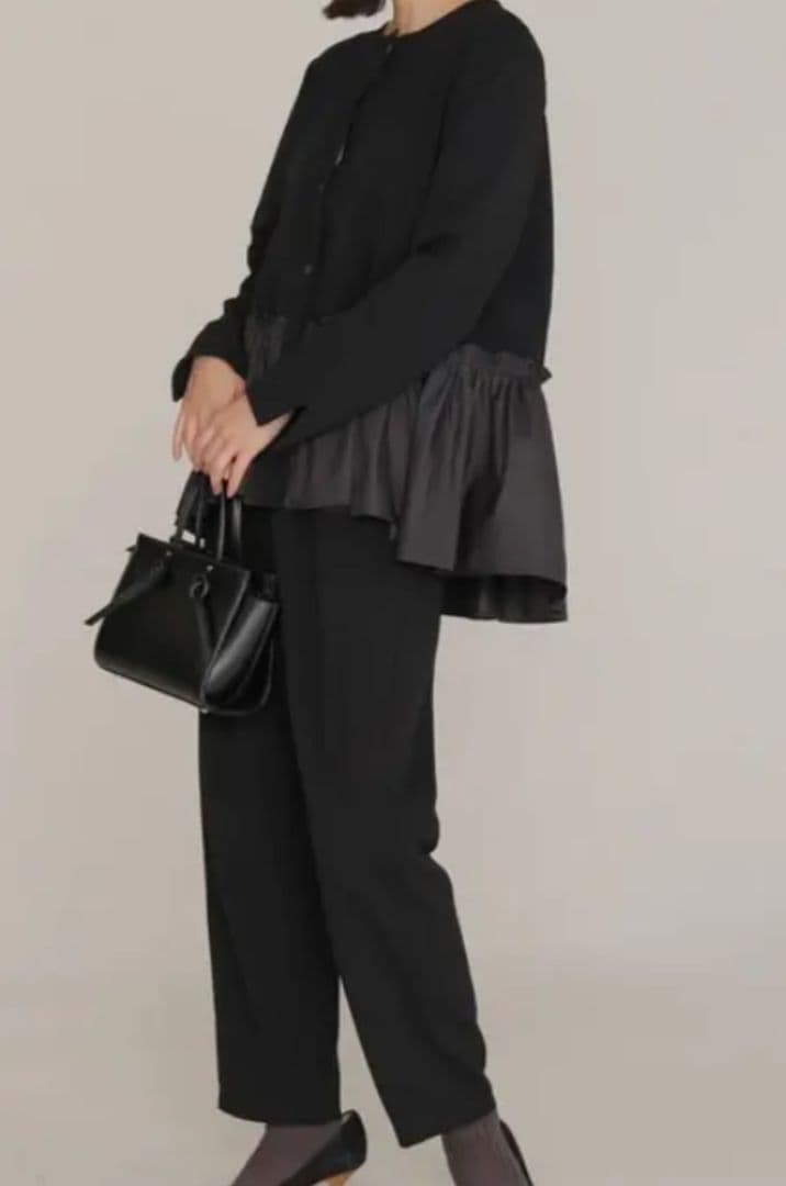 trois カットジョーゼット 裾切替ブラウス 晴れの日ブラウス