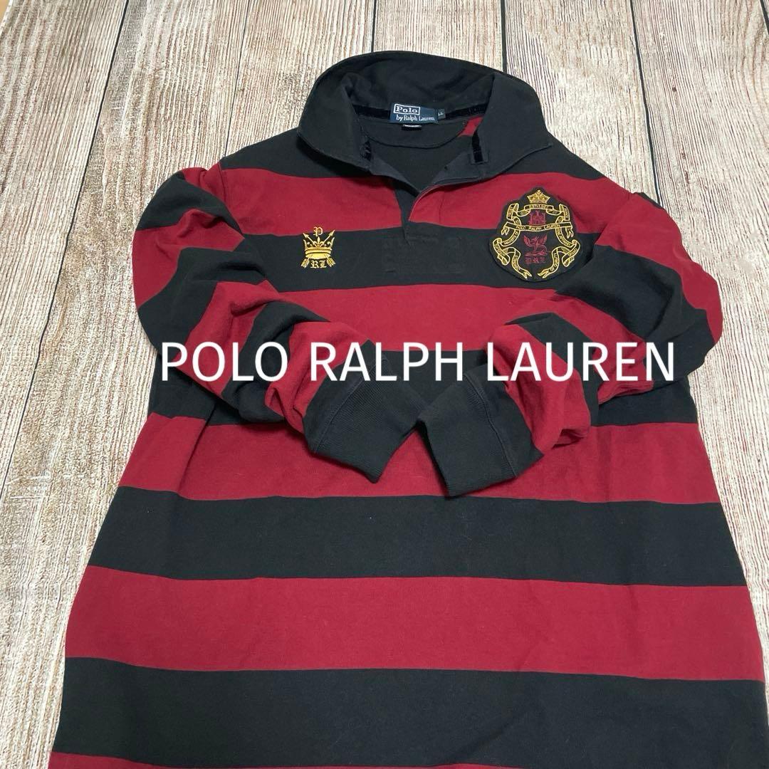 【希少】POLO RALPH LAUREN＊ワイドボーダー＊ラガーシャツ＊XL